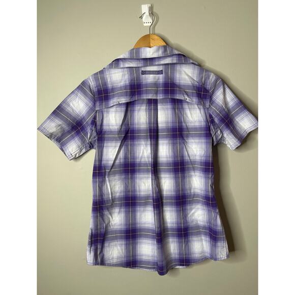 Duluth Trading Co Women's Purple Plaid Button Up XS - Picture 4 of 4